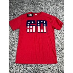 Mens Patriotic South Dakota Red American Flag Graphic T Shirt Size Small NWT